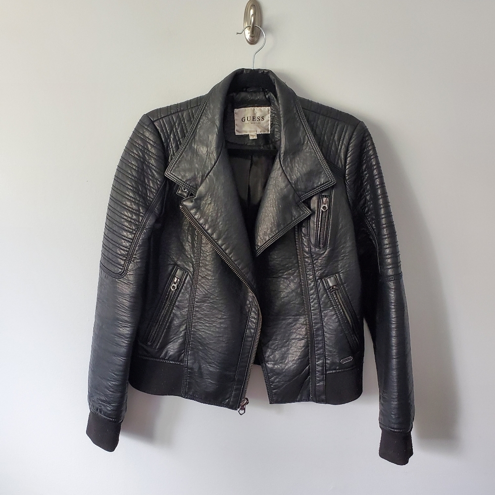 Guess vegan leather moto jacket